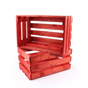 Colored wooden crates
