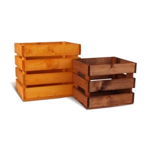 Colored wooden crates