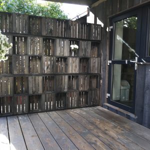 Wooden crate box wall