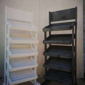 5 tier wooden crate display stand