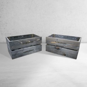 Brushed wooden crates