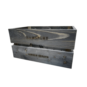 Brushed wooden crates