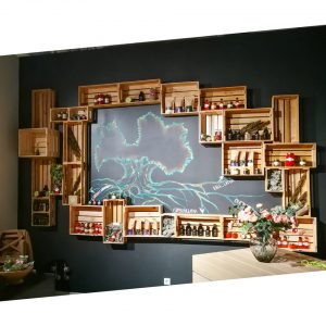 Decorative wooden crate walls