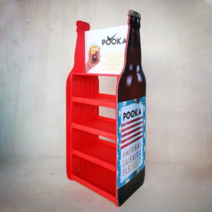 Bottle shape wooden display stand