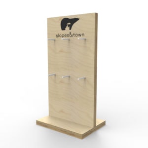 Double sided table display stand with hooks