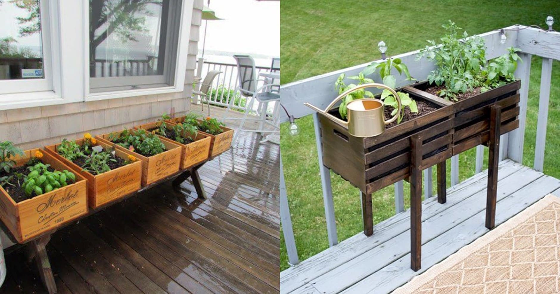 wooden crate planter