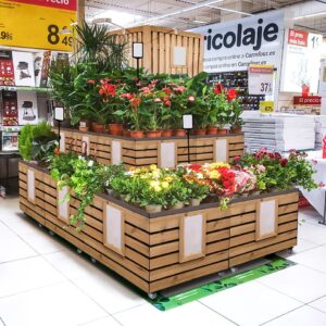 Wooden flower display stand