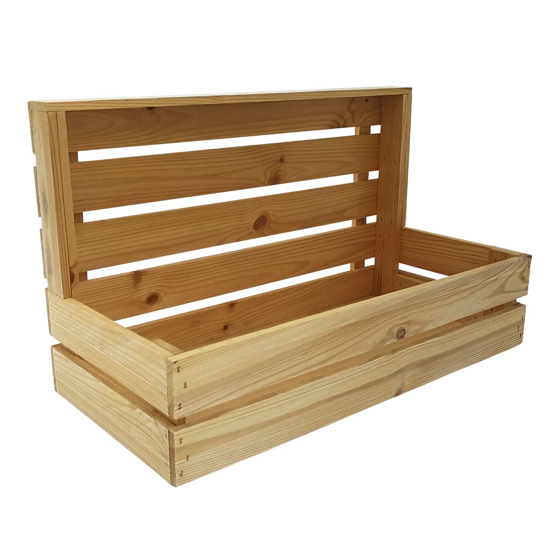 wooden crate display stand