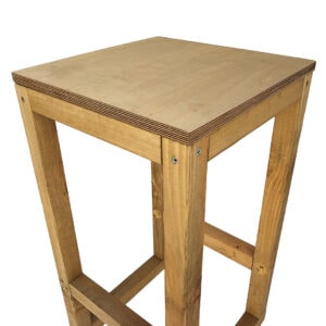 Dark and rustic wooden bar stools