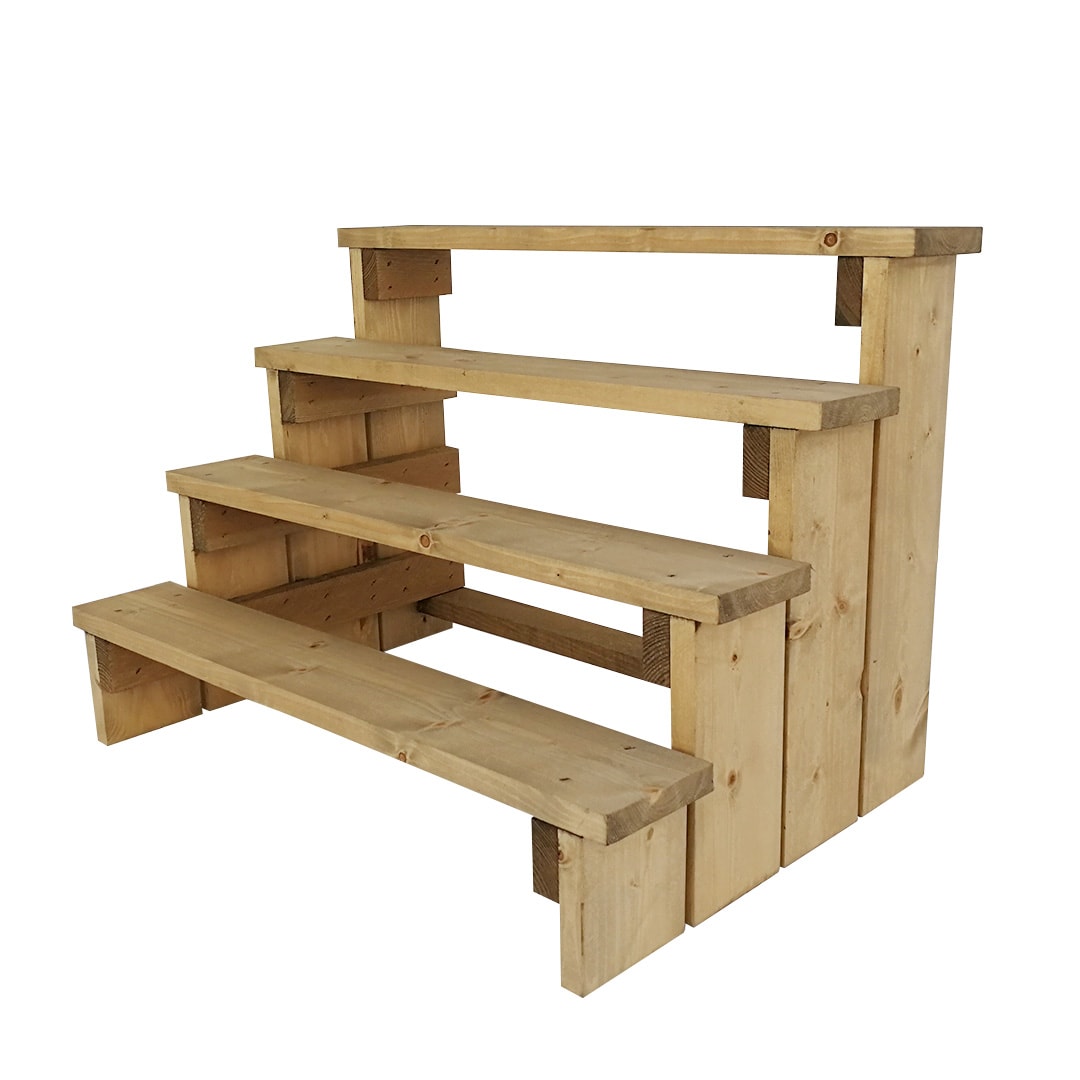 Wooden tiered display stand
