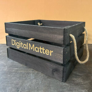 Black Wooden Crates with Engraving