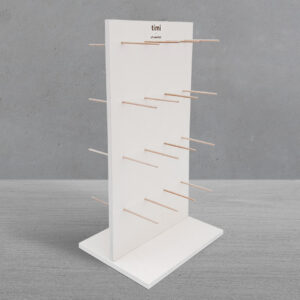 T-Shaped Table Display Stand with Wooden Hooks