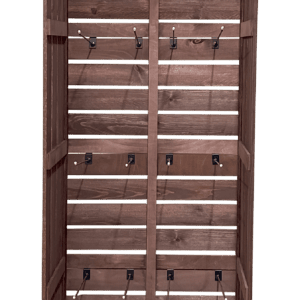 Wooden Crate Stand with Metal Hooks
