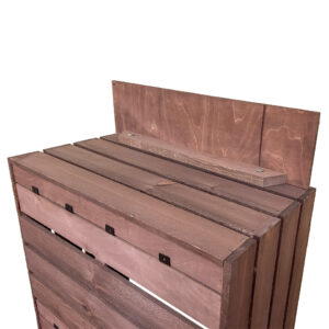 Wooden Crate Stand with Metal Hooks